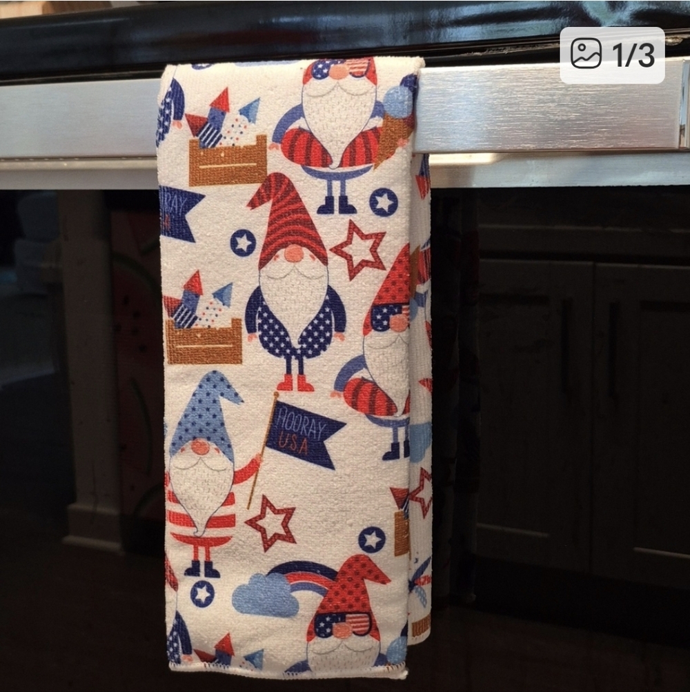 Patriotic Gnome Dish Towel